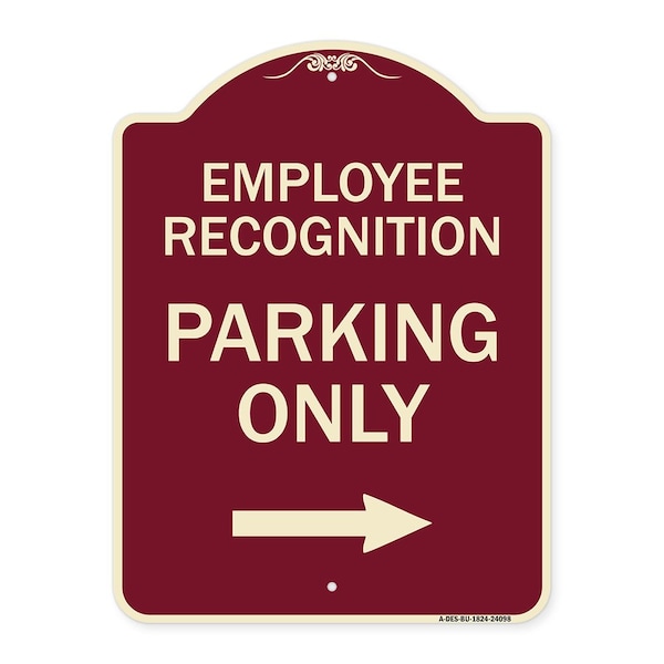 Signmission Employee Recognition Parking Right Arrow Heavy-Gauge Aluminum Sign, 24" x 18", BU-1824-24098 A-DES-BU-1824-24098 - main